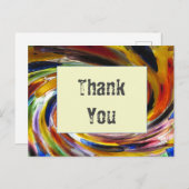 カラフルなタイダイの渦巻き感謝メッセージ ポストカード (正面/裏面)