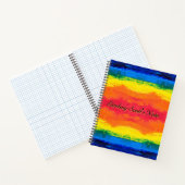 カラフルなタイダイ テクスチャー オーダーメイド 名前 日記 ノートブック (内部)