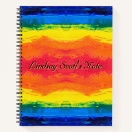 カラフルなタイダイ テクスチャー オーダーメイド 名前 日記 ノートブック