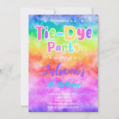 カラフルなタイダイ 誕生日パーティーの招待状 招待状 (正面)