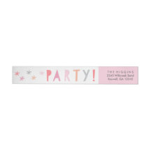 カラフルなタイプの子供の誕生日パーティー返信先住所