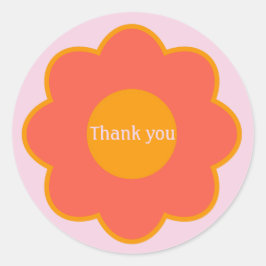 カラフルなタイポグラフィーの花 ラウンドシール
