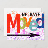 カラフルなタイポグラフィータウンに移転しました 新住所 案内ポストカード (正面/裏面)