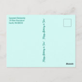 カラフルなタイポグラフィー誕生日ケーキベストウィッシュズ ポストカード (裏面)