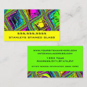 カラフルなタイルを張られたステンドグラスの一見 名刺 (正面/裏面)