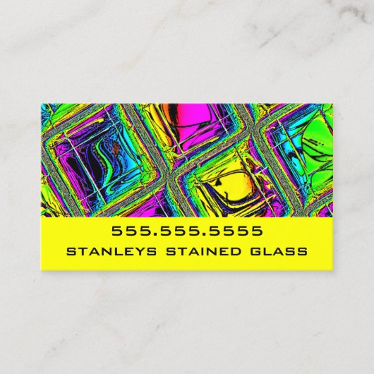 カラフルなタイルを張られたステンドグラスの一見 名刺 (正面)