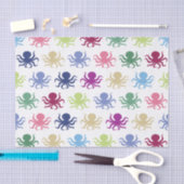 カラフルなタコパターン 薄葉紙 (クラフト)