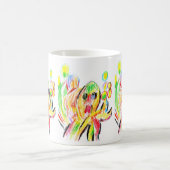 カラフルなタコ コーヒーマグカップ (中央)