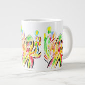 カラフルなタコ ジャンボコーヒーマグカップ (正面右)