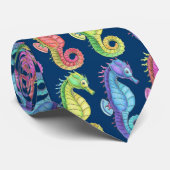 カラフルなタツノオトシゴのタイ ネクタイ (ロール)