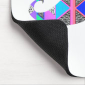 カラフルなターコイズアステカなパターン髭 マウスパッド (コーナー)