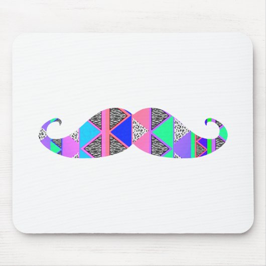 カラフルなターコイズアステカなパターン髭 マウスパッド (正面)