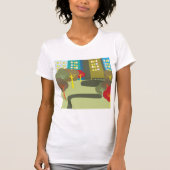 カラフルなダウンタウンの公園の風景 Tシャツ (正面)