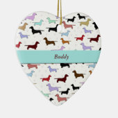 カラフルなダックスフントのオーナメント セラミックオーナメント (右)