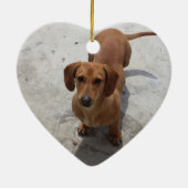 カラフルなダックスフントのオーナメント セラミックオーナメント (裏面)