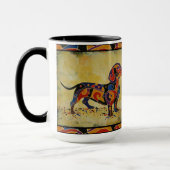 カラフルなダックスフントのマグ、ダックスフントの恋人のギフト マグカップ (左)