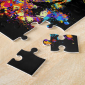 カラフルなダックスフント犬- Doxie ジグソーパズル (側面)