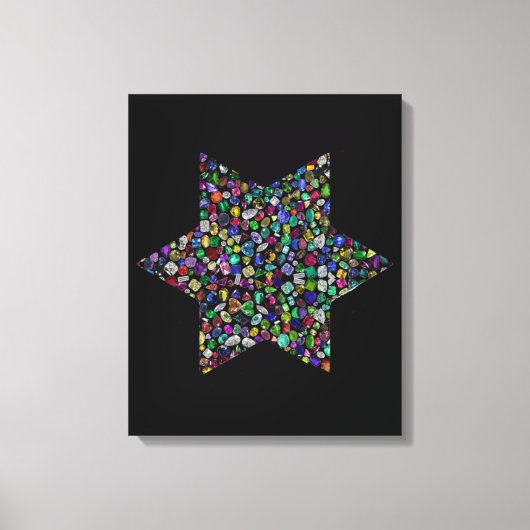 カラフルなダビデの星 キャンバスプリント (正面)