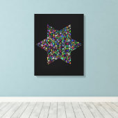 カラフルなダビデの星 キャンバスプリント (インサイチュ (ウッドフロア))