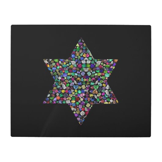 カラフルなダビデの星 メタルプリント (正面)