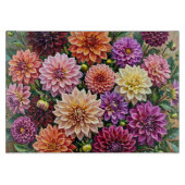 カラフルなダリアの花 カッティングボード (正面)