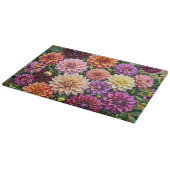 カラフルなダリアの花 カッティングボード (角)