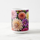 カラフルなダリアの花 コーヒーマグカップ (中央)