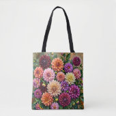 カラフルなダリアの花 トートバッグ (正面)