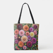 カラフルなダリアの花 トートバッグ (裏面)
