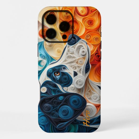 カラフルなダルメシアンの肖像 iPhoneケース (裏面)