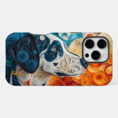 カラフルなダルメシアンの肖像 iPhoneケース (裏面横)