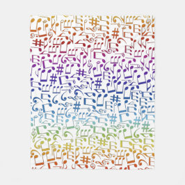 カラフルなダンシング音符 ミュージシャン 音楽好き フリースブランケット