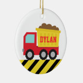 カラフルなダンプトラック、男の子のための建築車 セラミックオーナメント (右)
