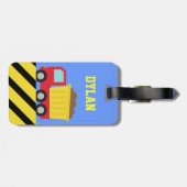 カラフルなダンプトラック、男の子のための建築車 ラゲッジタグ (裏面横)