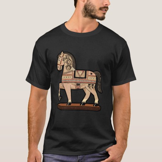 カラフルなダーラ馬の民俗芸術 Tシャツ (正面)