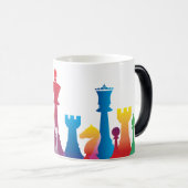 カラフルなチェスのマグ モーフィングマグカップ (正面右)