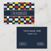 カラフルなチェッカーボードパターン 名刺 (正面/裏面)