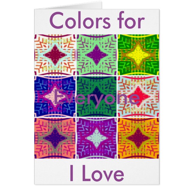 カラフルなチェッカーボード: 星のようなデザイン (正面)