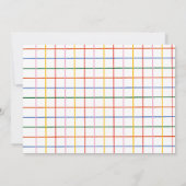 カラフルなチェック柄のキュートな写真ホリデーカード 招待状 (裏面)