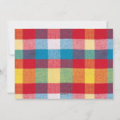 カラフルなチェック柄のクリスマス写真　横向き シーズンカード (裏面)