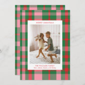 カラフルなチェック柄の写真 シーズンカード (正面/裏面)