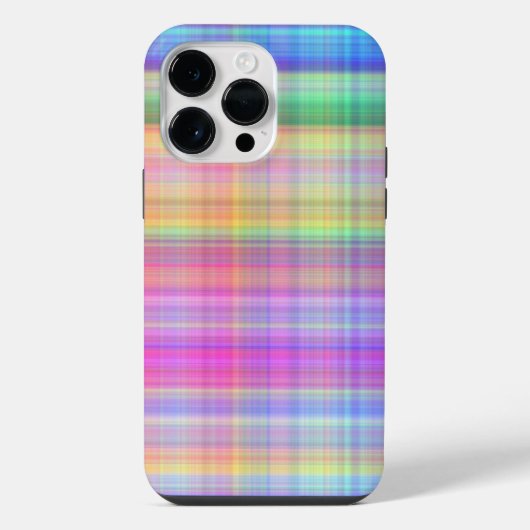 カラフルなチェック柄 iPhoneケース (裏面)