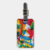 カラフルなチベットの祈り旗 - チベット ラゲッジタグ (正面縦)