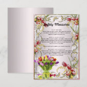 カラフルなチューリップの花のウェディングセーフティ対策 エンクロージャーカード (正面/裏面)