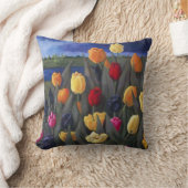カラフルなチューリップ: オランダ、オランダ: アクリルの絵画 クッション (ブランケット)