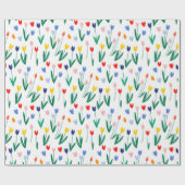 カラフルなチューリップ ラッピングペーパー (フラット)