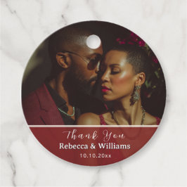 カラフルなチューリップ レトロ ウェディング フェイバータグ