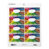 カラフルなチョークのクレヨン ラベル (フルシート)