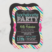 カラフルなチョークの見た目のブライズメイドパーティー招待状 招待状 (正面/裏面)