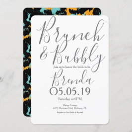 カラフルなチーター柄のパターンが現代のウェディングに 招待状